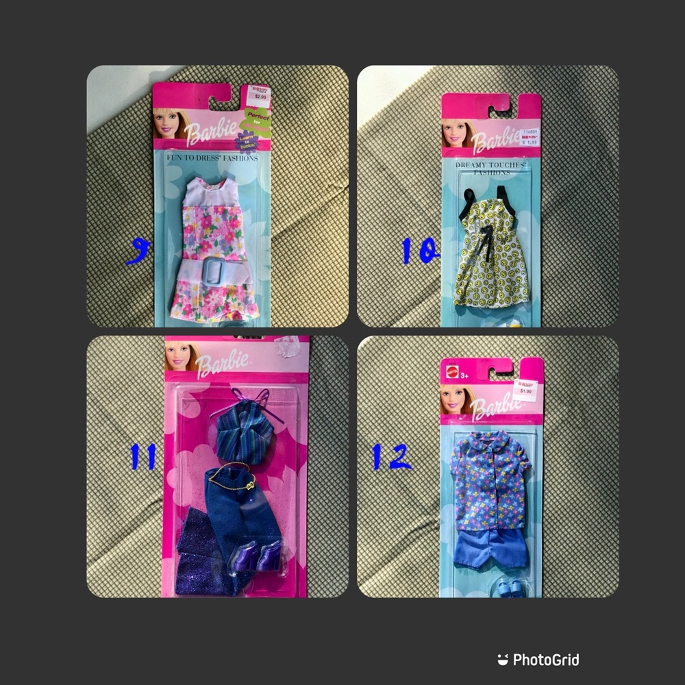 NIB 2002 Barbie outfit.  $8 each or $20 for 4